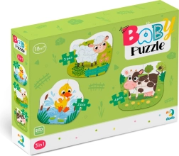 Dodo puzzle per bambini Animali della fattoria 3in1 (2, 3, 4 pezzi)