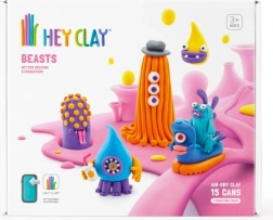 plastelin HEY CLAY Beasts – set 15 lončkov