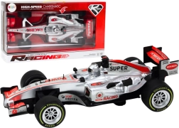 Wyścigowy samochód sportowy z napędem 1:9, srebrny, światła i dźwięki