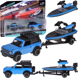 Maisto die-cast model 1:64 – FORD Bronco 2021 with trailer and motorboat