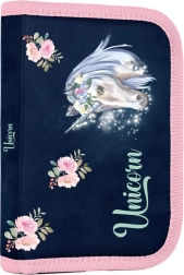 Astuccio scolastico a un piano con due alette Unicorn – completo