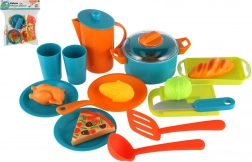 Plastic kitchen cookware set for children in a bag 28 × 28 cm