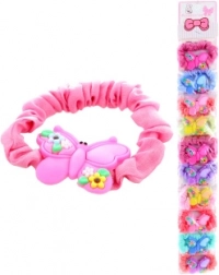 Hair elastics with butterfly motif, pack of 10