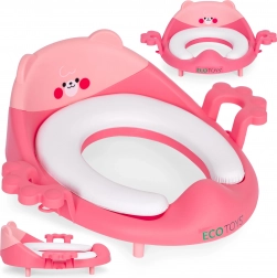 Children's Toilet Seat with Handles and Soft Padding, Pink, EcoToys
