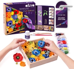 OKTO FREEDOM kreativt modelleringssæt DIY blomster med trærimme 21x21 cm