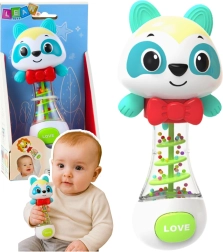 Hochet pour bébé ourson avec billes colorées 17 cm