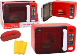 Kids’ microwave oven with light and accessories, red