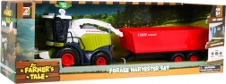 Interactive combine harvester with trailer and unloading tube, light and sound effects, 3+