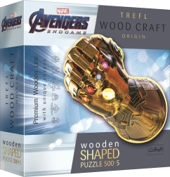 Houten dubbelzijdige puzzel TREFL Wood Craft Origin Marvel: Oneindigheids-handschoen – 505 stukjes