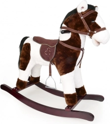 Brown and white rocking horse