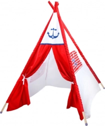 Children's teepee tent with an anchor motif