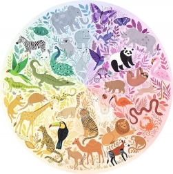 RAVENSBURGER Puzzle rotondo Cerchio dei colori: Animali 500 pezzi