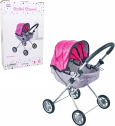 poussette pour poupées noire et rose