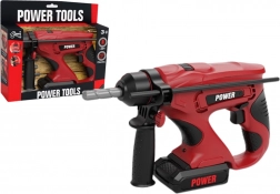 Dziecięca czerwona wiertarka na baterie z wiertłami