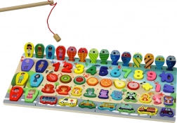 Educational Panel Wooden Puzzle Sorter Board Colorful Learning 59 pcs