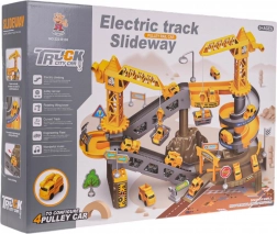 Mega set di costruzione pista da cantiere con gru e macchinine, 44 pezzi