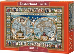 Puzzel 2000 stukjes Wereldkaart 1639
