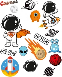 Iron-on Stickers with Space Themes