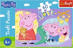 puzzle 60 pieces happy piglet – peppa pig