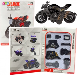 Kovový model motocykla na zostavenie 1:14 čierno‑zlatý