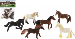 Set of Small Plastic Horses 6 pcs (6–7 cm)
