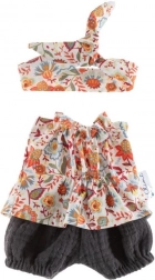 Tunika s kraťasmi a pásikom pre bábiku 38 cm – kvetinová lúka