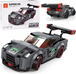 Jeu de construction technique voiture de sport grise, 166 pièces avec autocollants