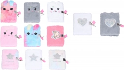 Deníček se zámkem, plyšový, 10,5 × 15 cm, 70 nelinkovaných stran