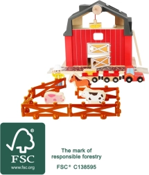 Houten boerderij met accessoires SMALL FOOT, 19 delen