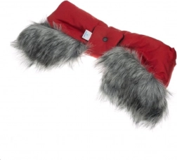 2-in-1 stroller hand muff with faux fur, red, New Baby