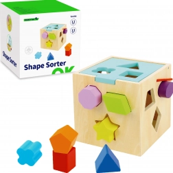Wooden Sorting Block TOOKY TOY with Colorful Patterns 13 pcs