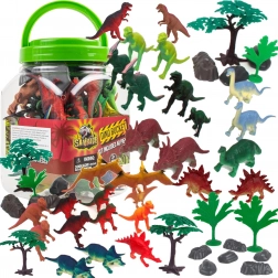 Dinosaur Figures in Bucket with Accessories 40 pcs BOLEY