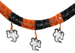 Halloweeni papír girland szellemekkel, 3 m