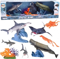 Set of Sea Animal Figures with Moving Parts