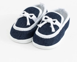 Baby moccasins – soft-sole shoes NEW BABY, dark blue, 3–6 months