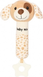 plush rattle toy with squeaker BABY MIX – brown puppy