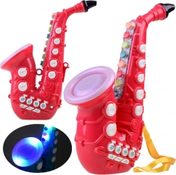 Interactive kids’ saxophone with lights and melodies – Red