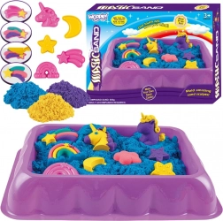 kinetički pijesak 0,6 kg jednorog i duge sa stolićem i kalupima Woopie