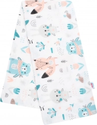 Flannel baby cloth diaper with print white animals NEW BABY