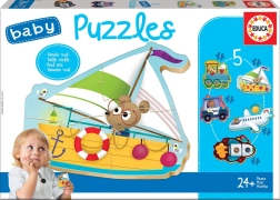 Baby puzzle Živali v prometnih sredstvih 5v1