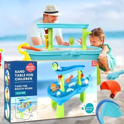 Table d’eau et de sable 2-en-1 pour enfants avec accessoires