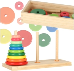 Wooden Tower of Hanoi – colorful sorter with box