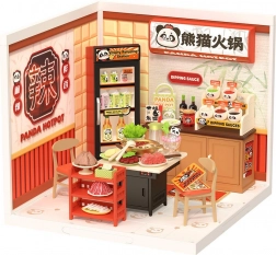 Robotime Rolife DIY házikó: ázsiai étterem LED világítással, 127 darab