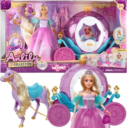 Woopie Princess Doll Lily with Magical Large Carriage and Accessories