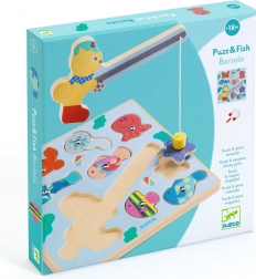 DJECO fishing insert puzzle with a kitten