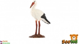 plastfigur af hvid stork 9 cm