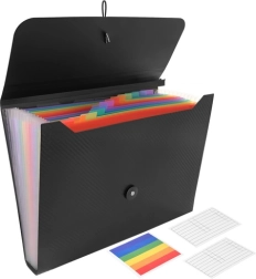 Cartella a fisarmonica A4 per documenti con elastico MAALEO, 13 scomparti