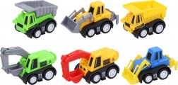 Construction Vehicles with Pull-Back Action, 6 pcs, 6 cm
