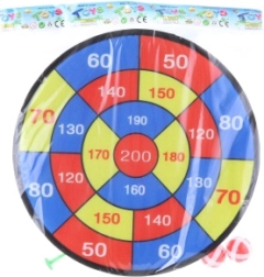 Velcro target with balls and darts