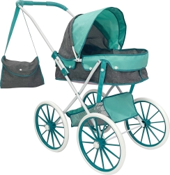 Diepe kinderwagen met tas voor poppen 66x39x74 cm